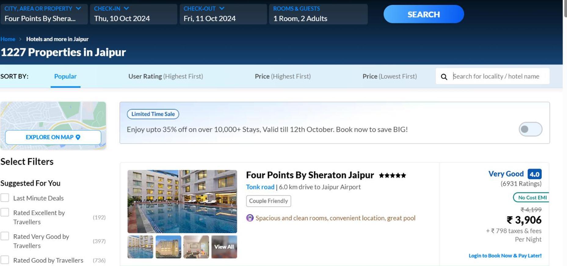 Four Points By Sheraton Jaipur, City Square Room photo